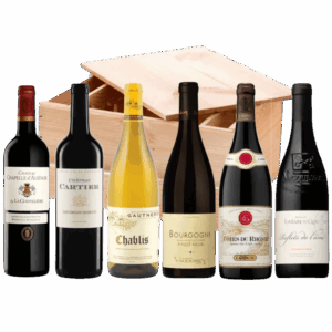 Coffret Caisse Bois 6 Bouteilles - Bordeaux - Bourgogne - Rhône